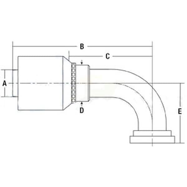 Aftermarket HW-C61 Code 61 Flange Head, 90-1/2 Elbow A-C6190-20-20-W-AI - main